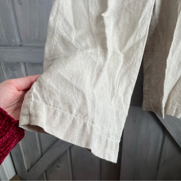 J.Jill Linen wide leg pant in oat natural color size Large summer resortwear - Picture 2 of 8